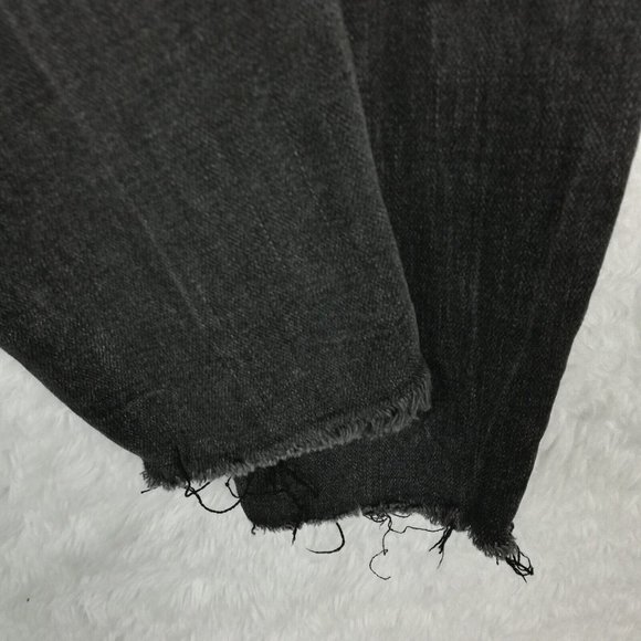 Kut From the Kloth Womens Jeans Connie Skinny Ankle Denim Black Wash Raw Hem 0 - Picture 5 of 11